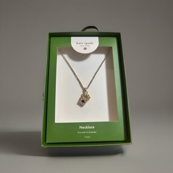 Kate Spade New York x Target French Fry Charm Tennis Necklace 16 in w/extender - Picture 1 of 3